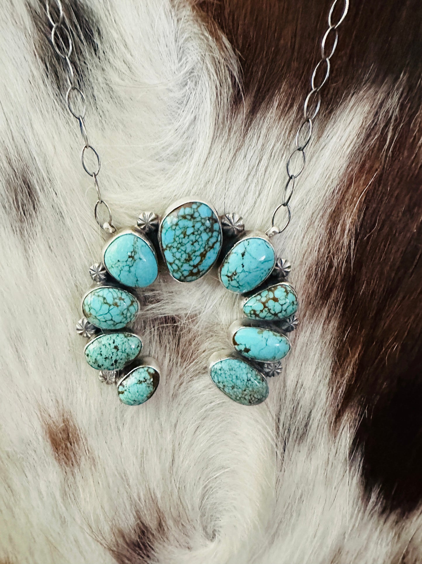 Handcrafted Sterling Silver & Turquoise Naja Necklace by Jameson Garcia
