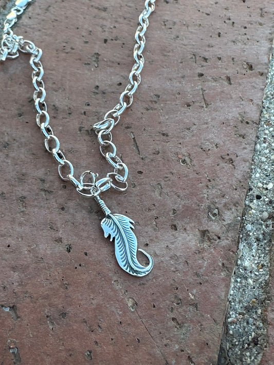 Handcrafted Sterling Silver Feather Charm
