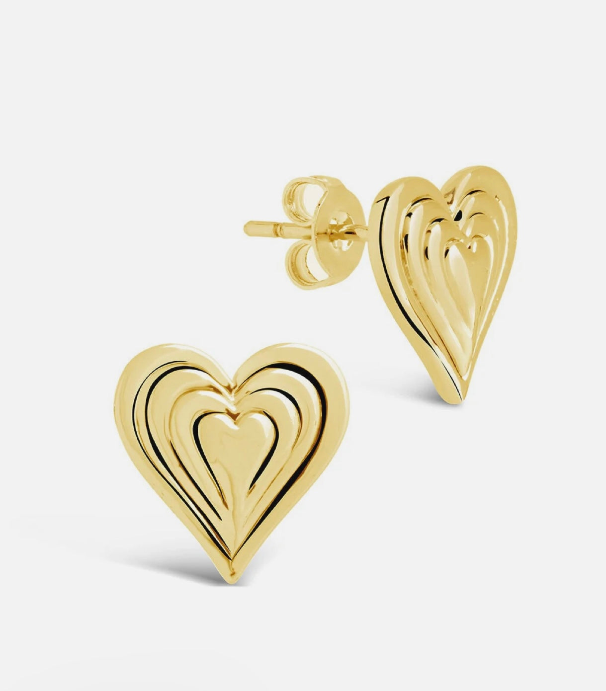 Beating Heart Gold Plated Earrings