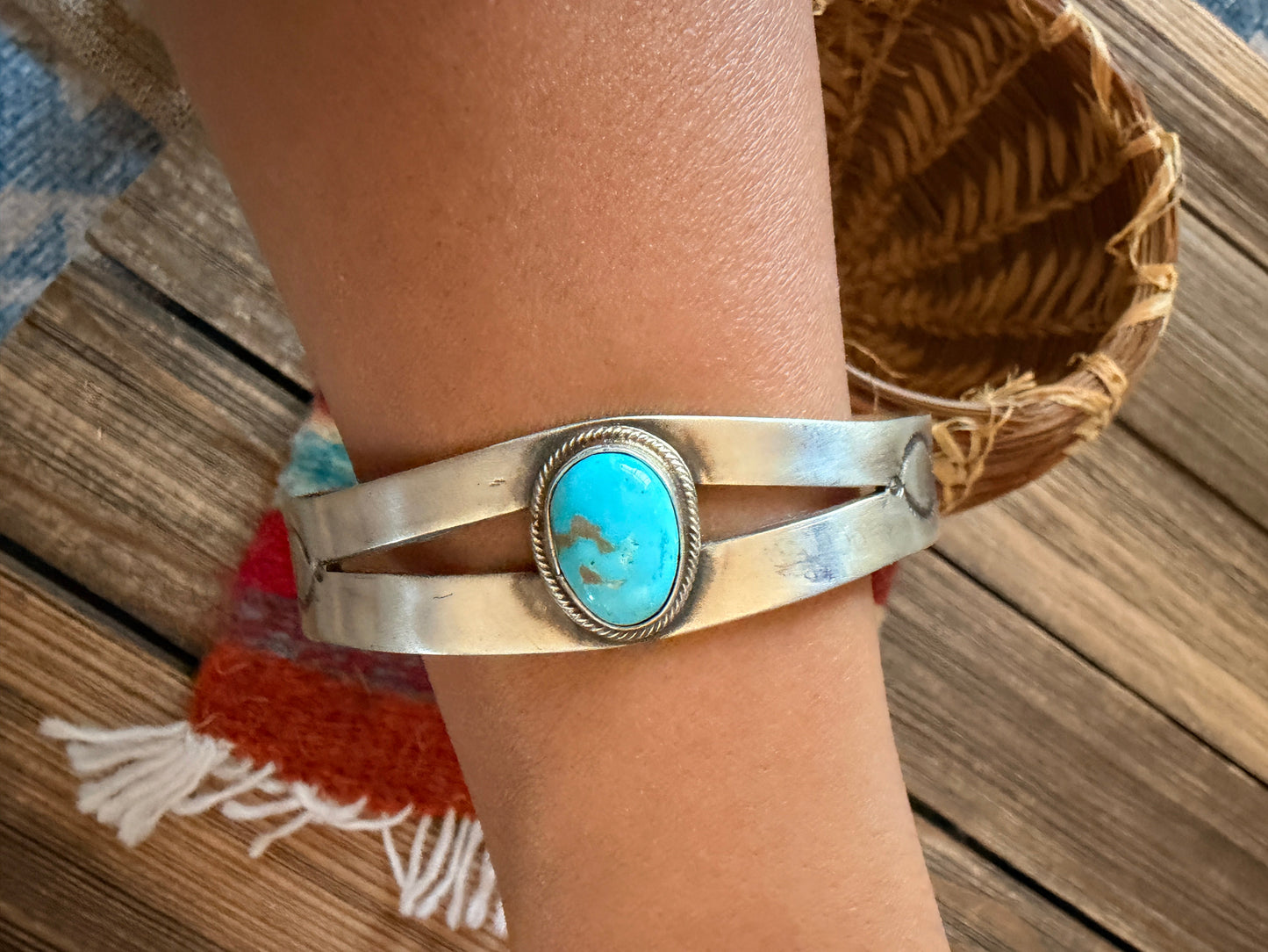 Handcrafted Sterling Silver & Turquoise Cuff Bracelet