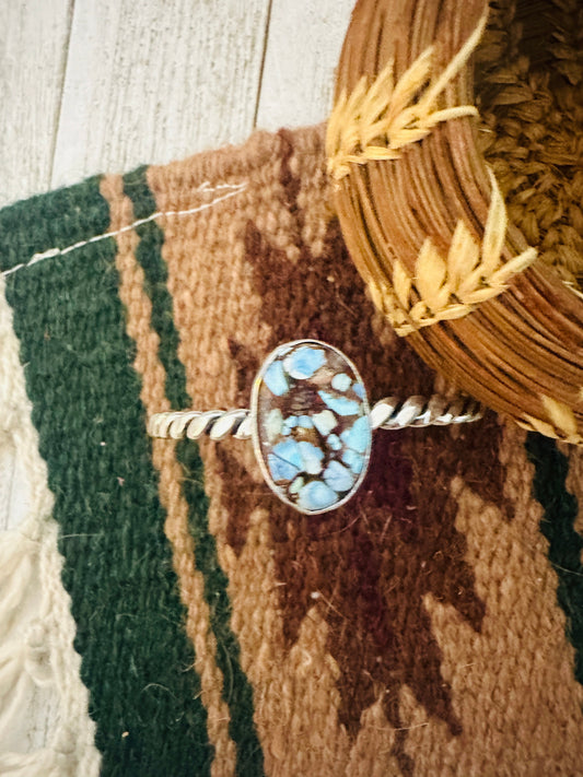 Handcrafted Sterling Silver & Golden Hills Turquoise Cuff Bracelet