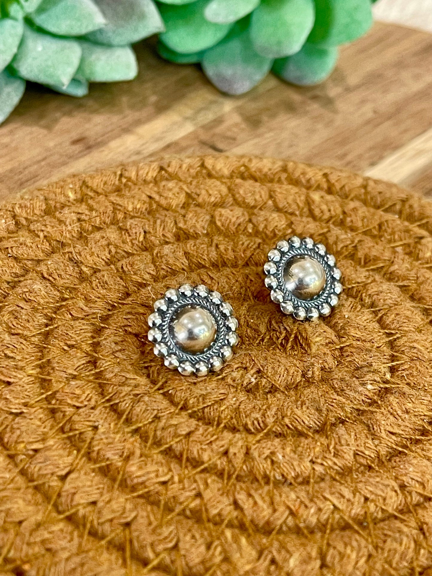 Handmade Sterling Silver Post Circle Earrings