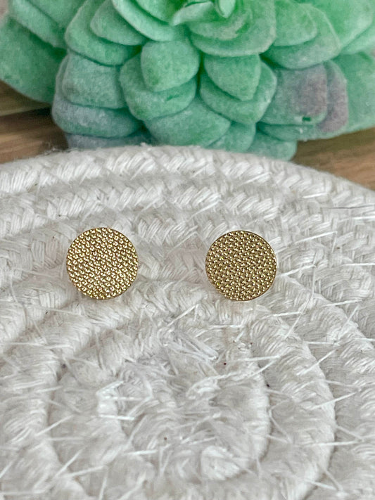 Vintage Gold Plated Stud Circle Earrings