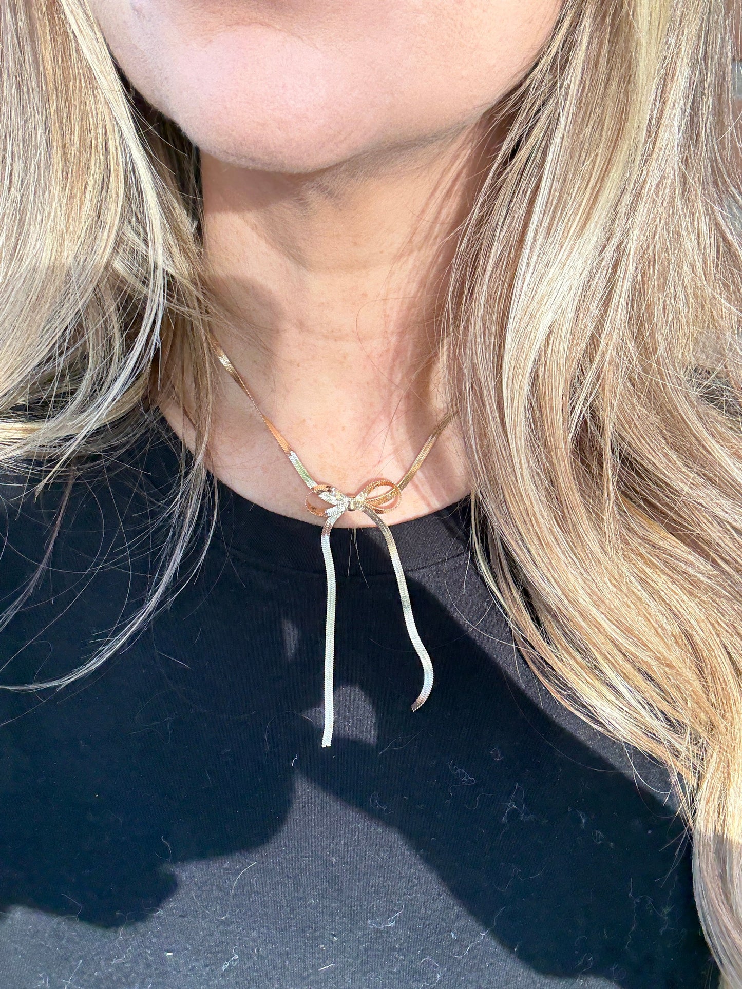 “The Golden Collection”  BOW NECKLACE Handmade Gold Plated Necklace STYLE 2