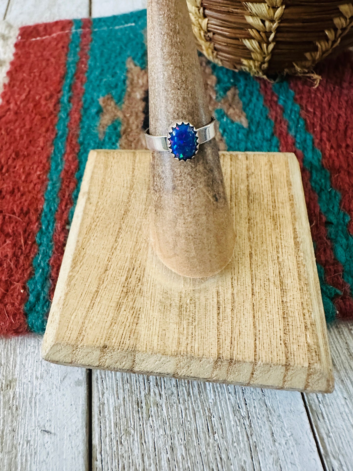 Handcrafted Sterling Silver & Purple Opal Ring