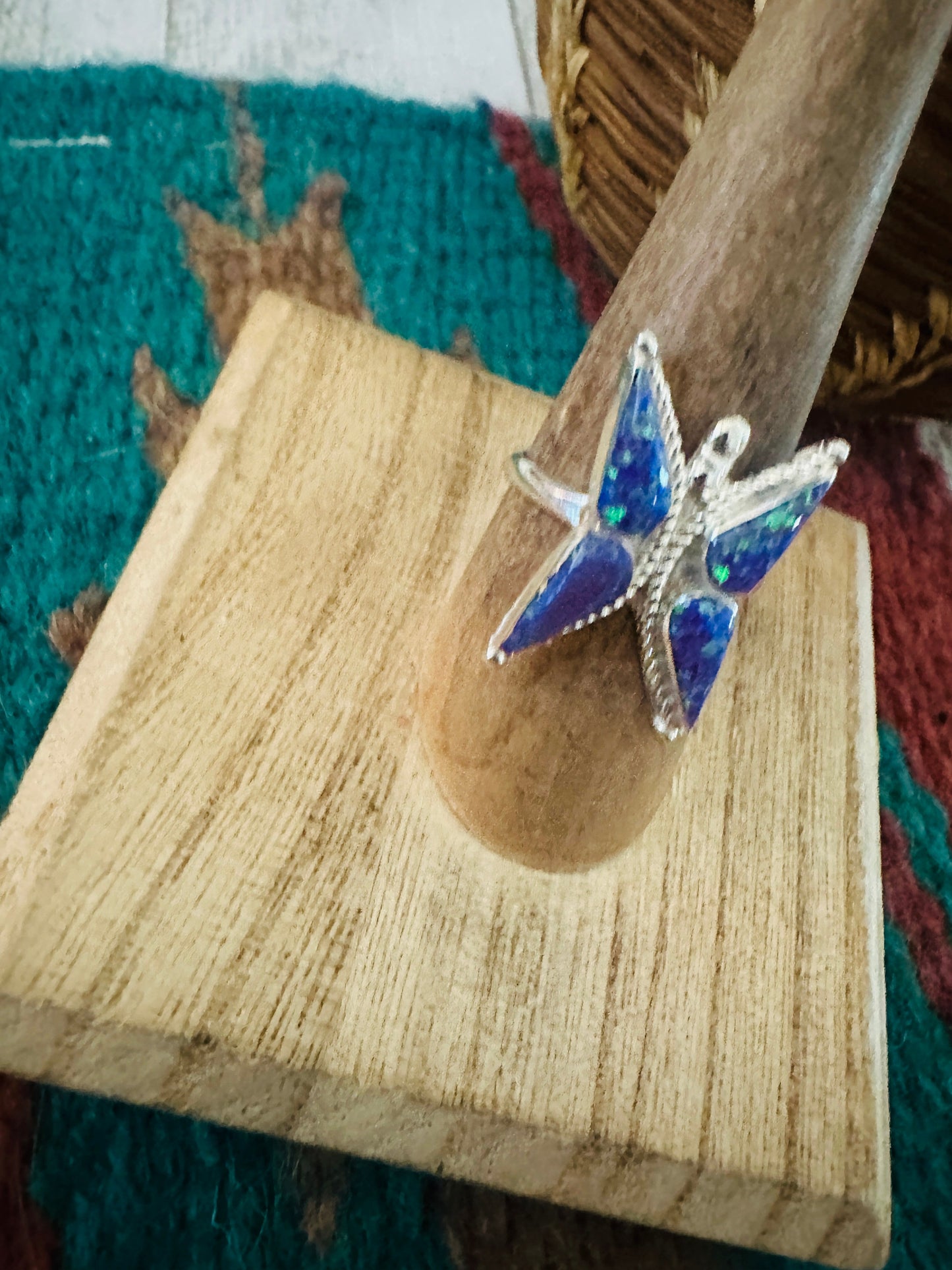 Handcrafted Sterling Silver & Purple Opal Butterfly Ring