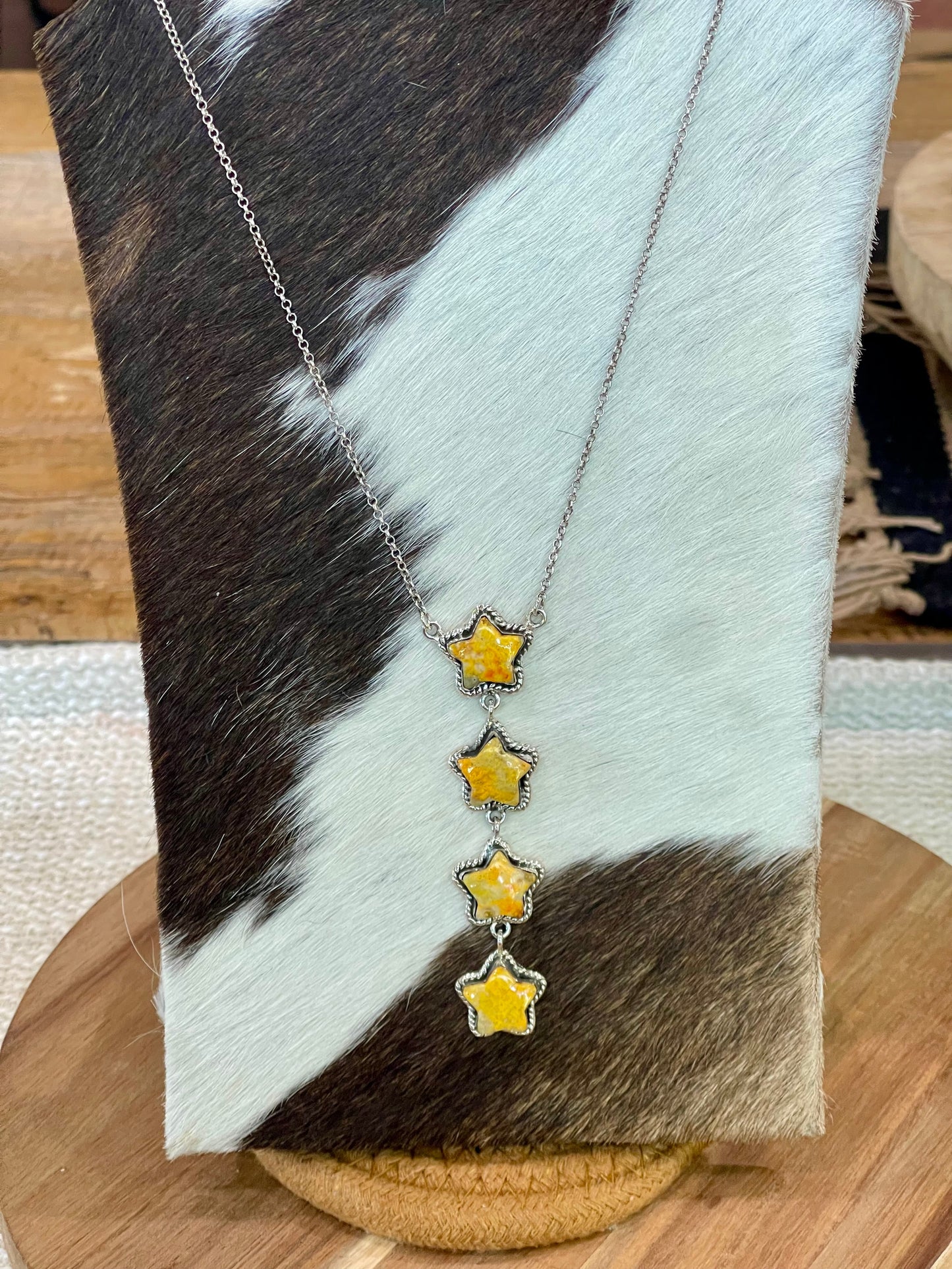 Handcrafted Sterling Silver & Bumble Bee Star Drop Necklace