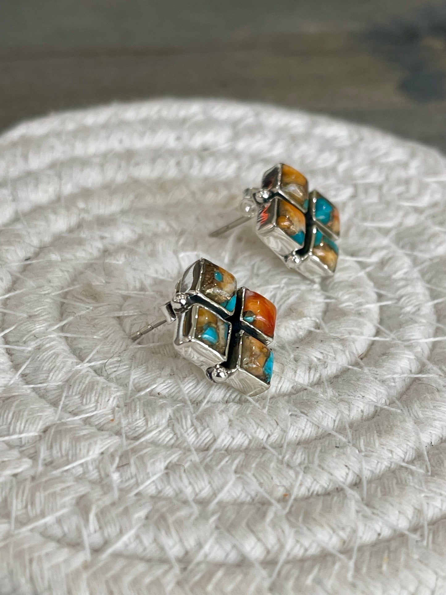 Nizhoni Handmade Spice & Sterling Silver Earrings