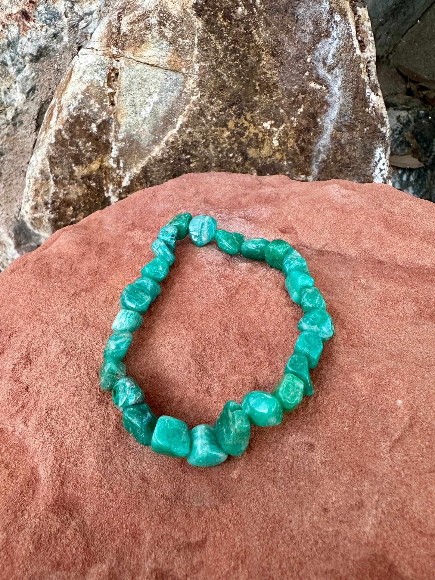 Green Amazonite Nugget Stretch Bracelet