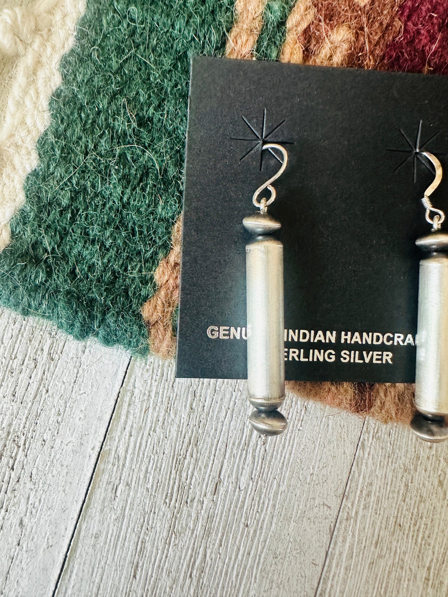 Handcrafted Sterling Silver Beaded Dangle Earrings