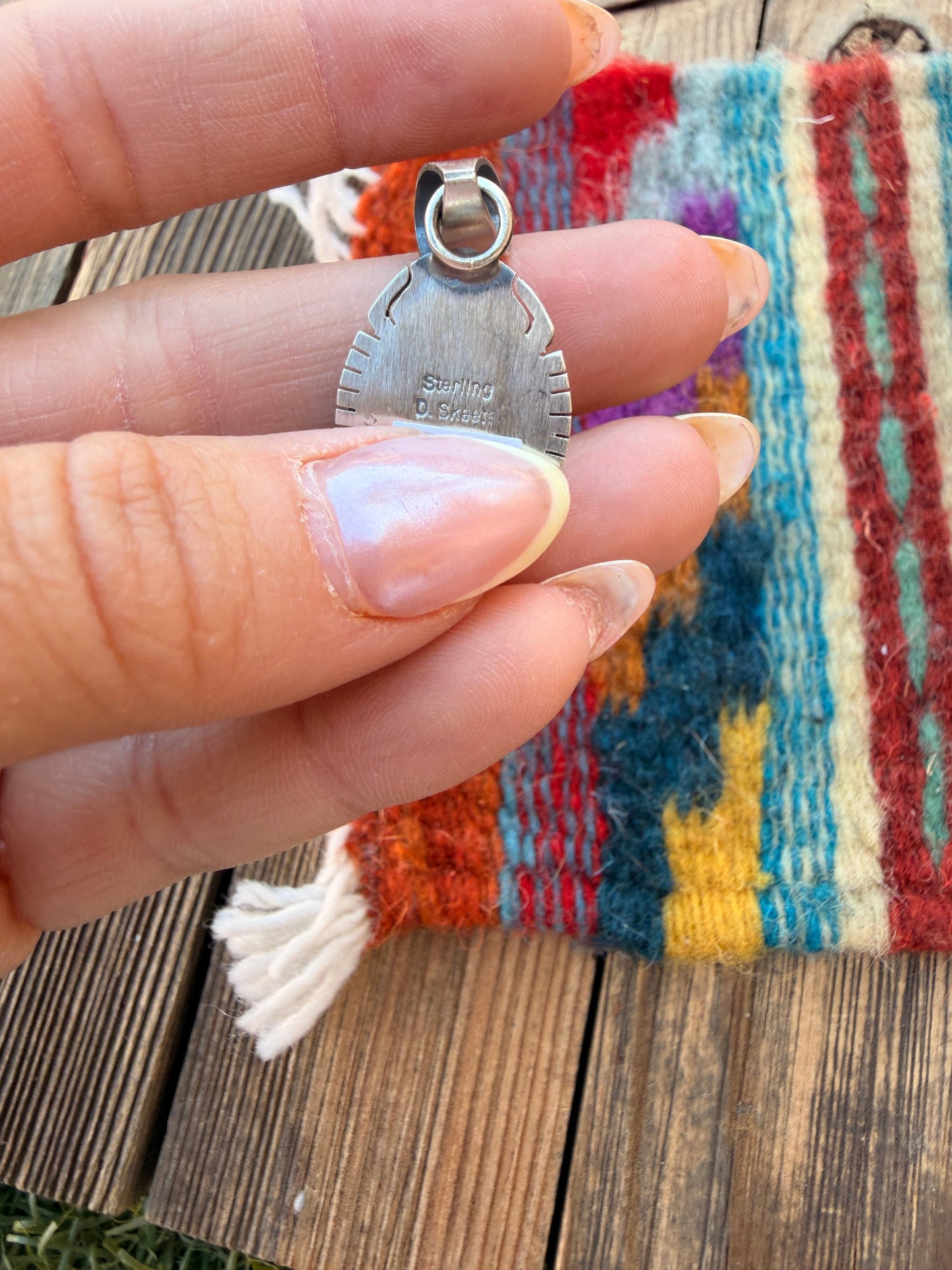 Handcrafted Sterling Silver & Golden Hills Turquoise Pendant by David Skeets