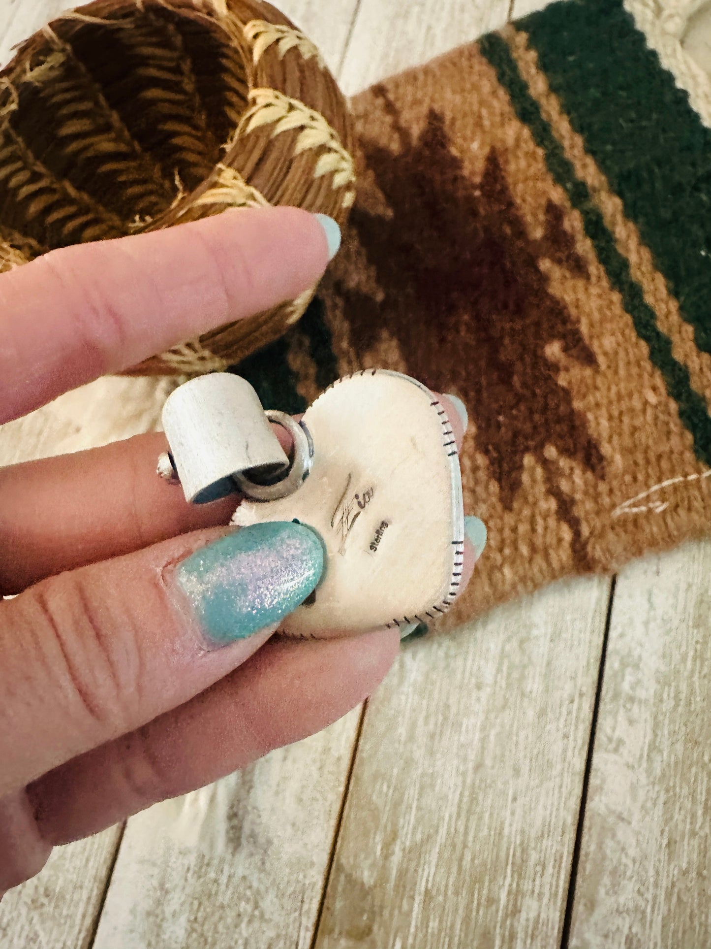 Handmade Turquoise & Sterling Silver Heart Pendant