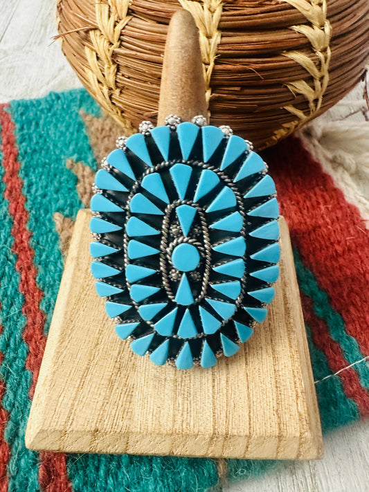 Handcrafted Sterling Silver & Turquoise Cluster Ring