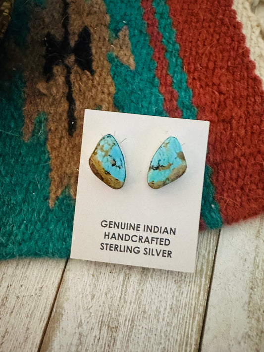 Navajo Sterling Silver & Turquoise Post Earrings