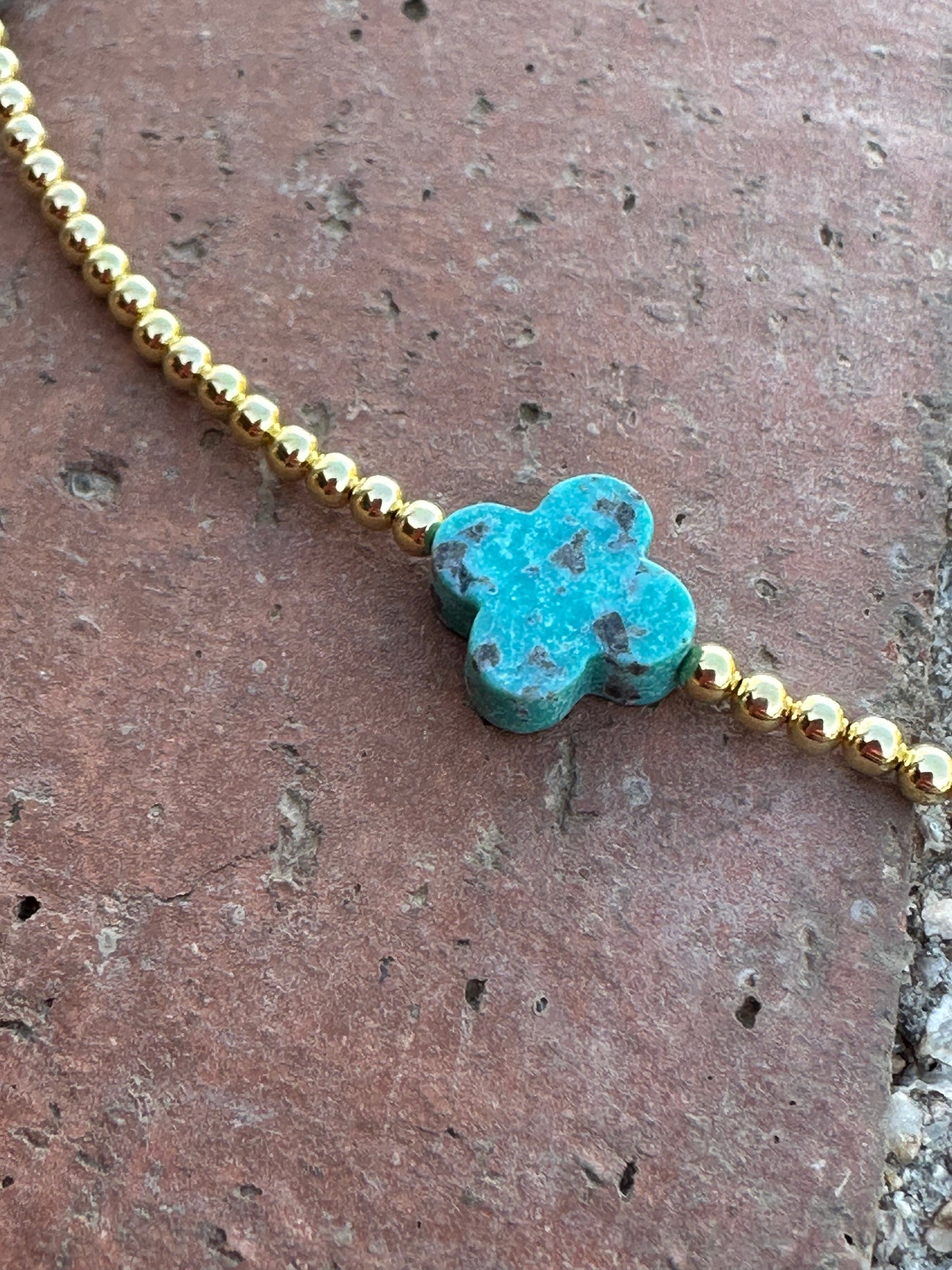 Cle’vara Turquoise, Gold & Sterling Silver Beaded Necklace