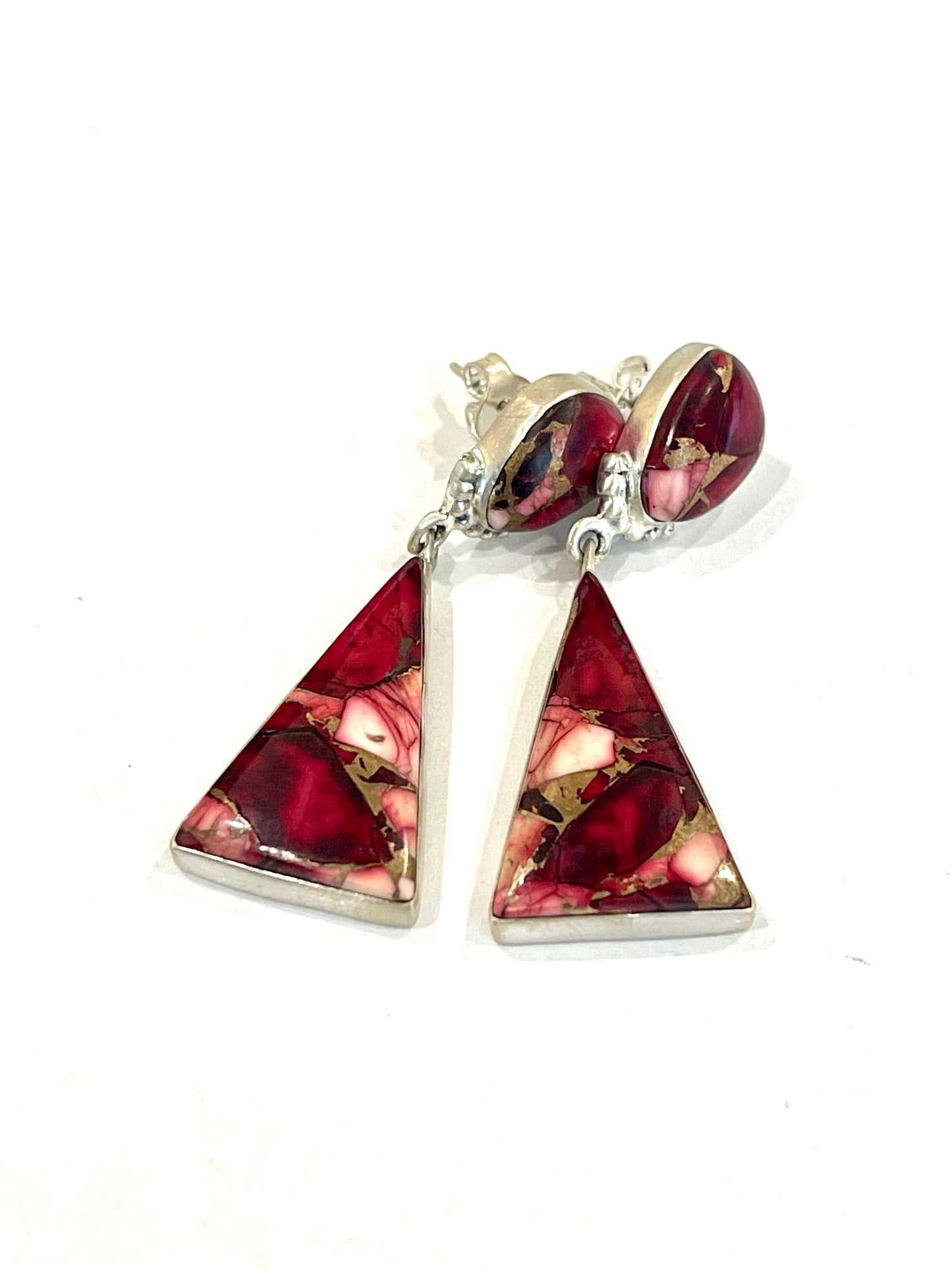 Dahlia Rose Handmade Sterling Silver Dangle Earrings