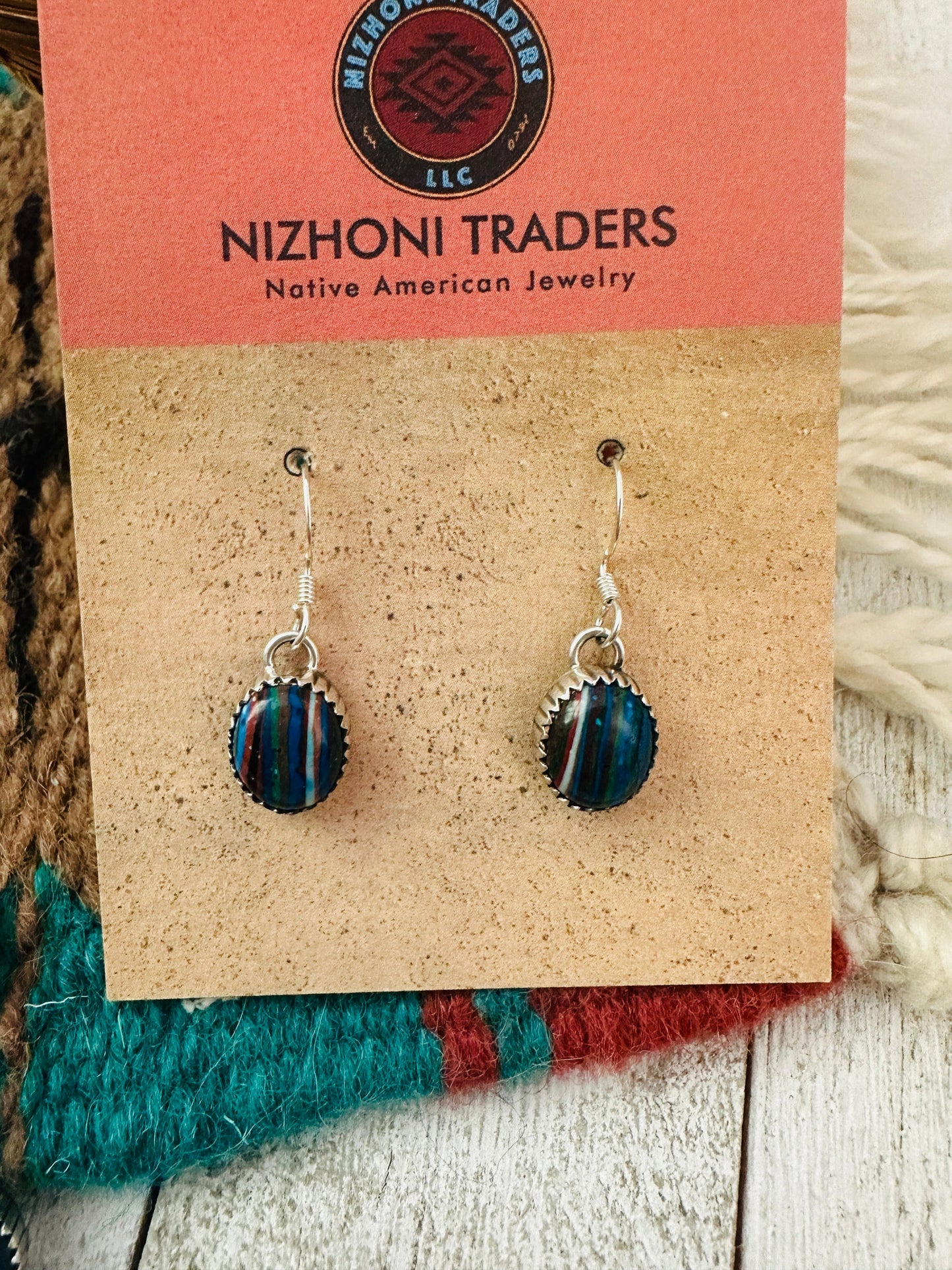 Handcrafted Rainbow Calsilica & Sterling Silver Necklace Set
