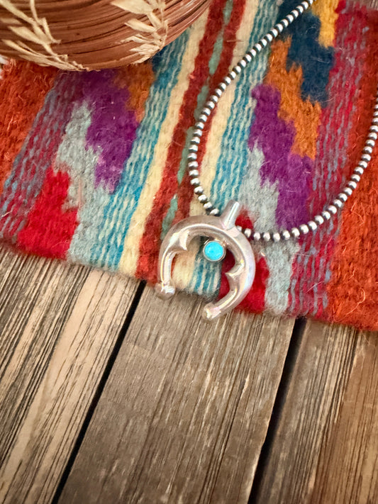 Handcrafted Sterling Silver & Turquoise Naja Pendant