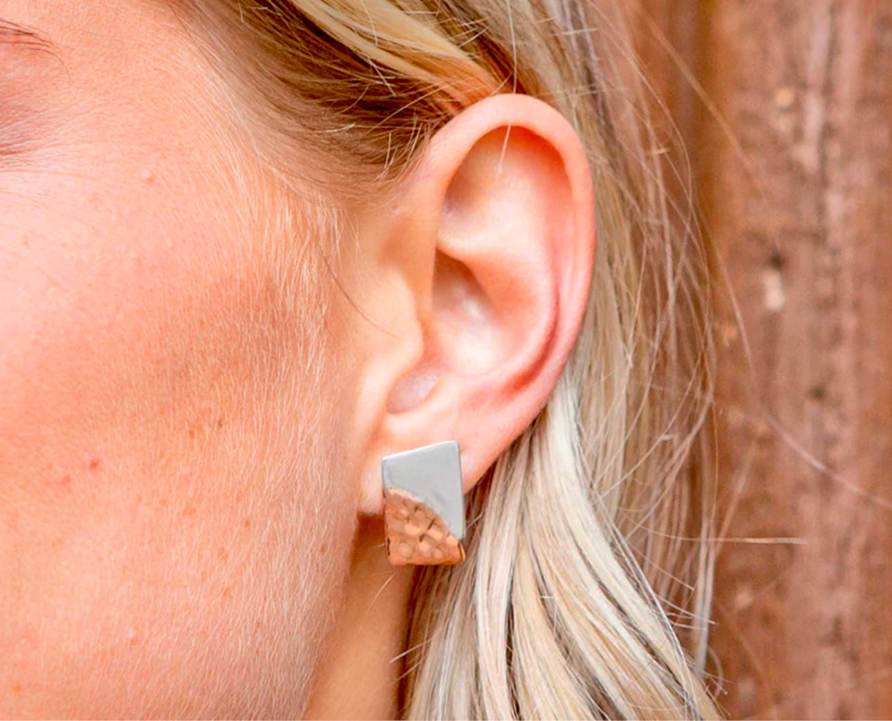 Silver & Copper Puzzle Earrings