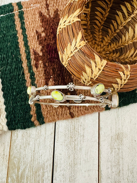 Handcrafted Palomino Turquoise & Sterling Silver Bangle Bracelet