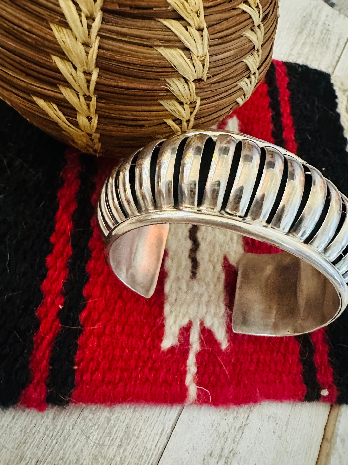 Handcrafted Rolled Sterling Silver Cuff Bracelet