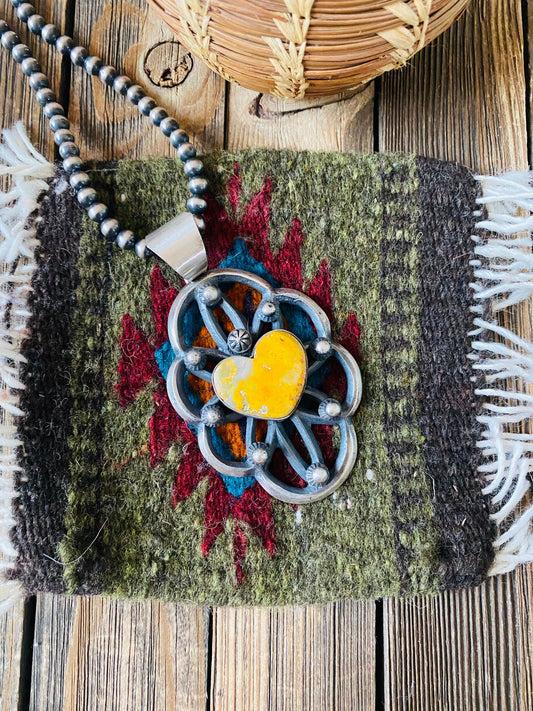 Handcrafted Sterling Silver & Bumblebee Heart Pendant By Chimney Butte