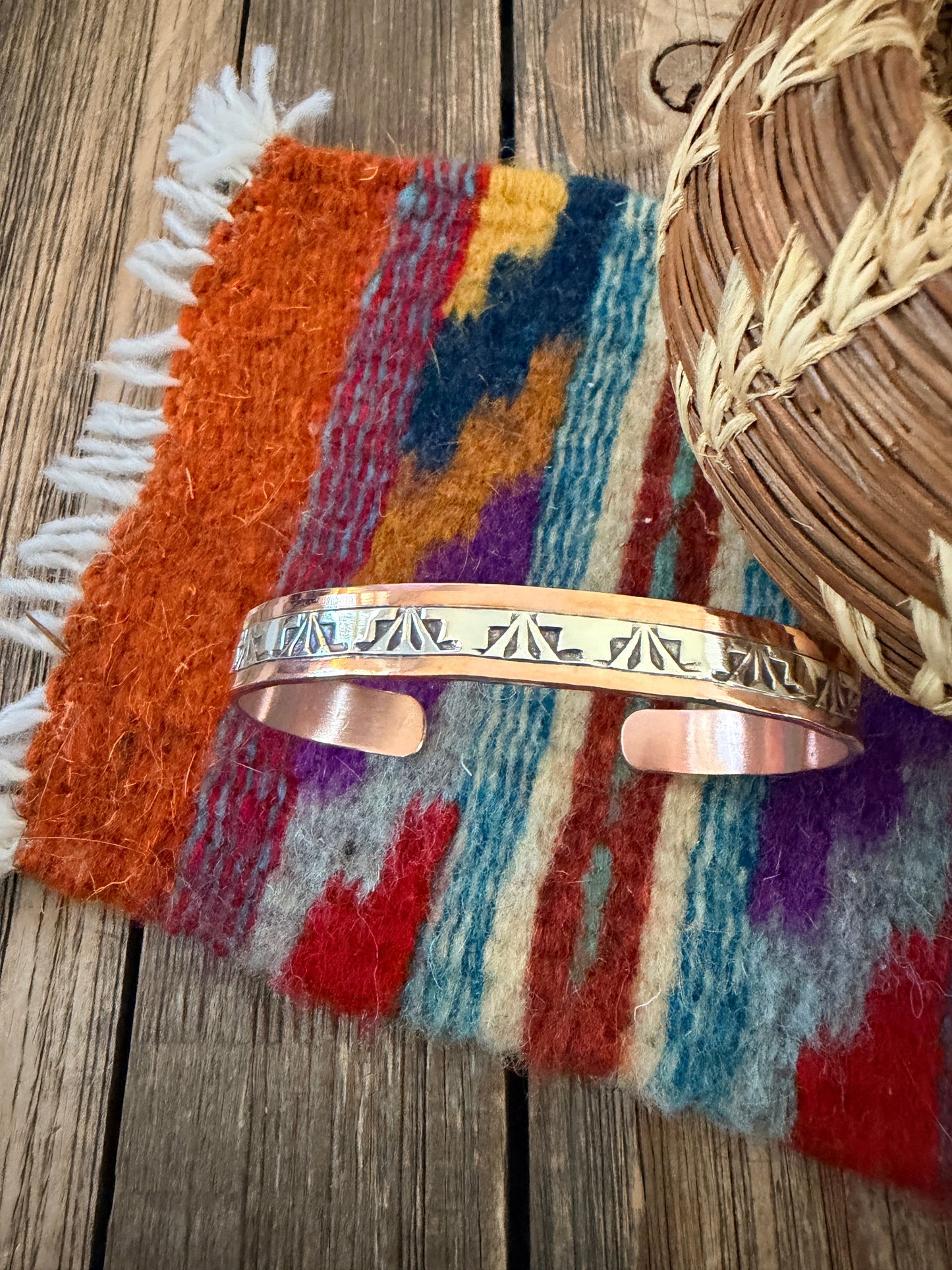 Handcrafted Copper & Sterling Silver Cuff Bracelet