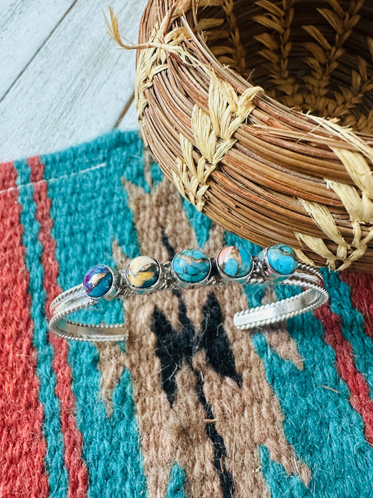 Handcrafted Pink Dream Mojave & Sterling Silver Cuff Bracelet