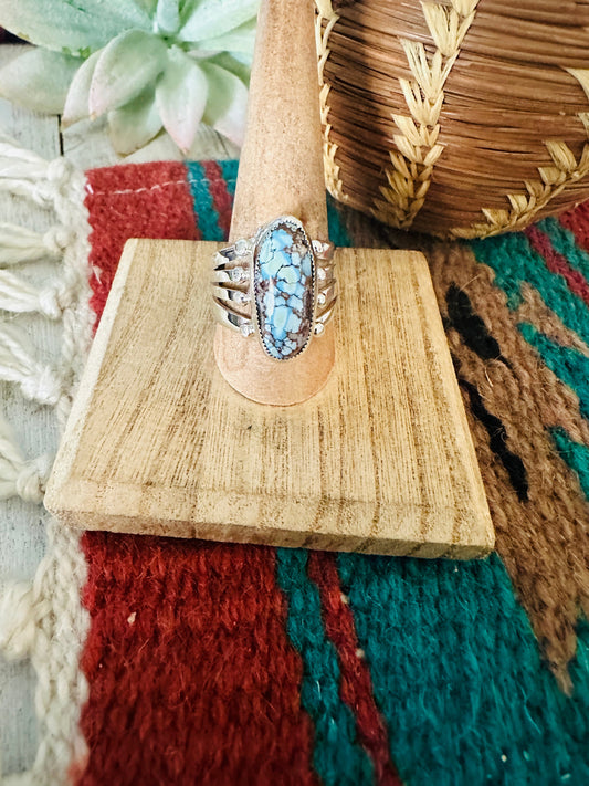 Handcrafted Variscite & Sterling Silver Ring Size 9.5