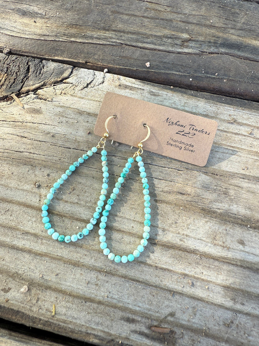 “The Golden Collection” Handmade 14k Gold Plated Turquoise FREEBIRD Earrings