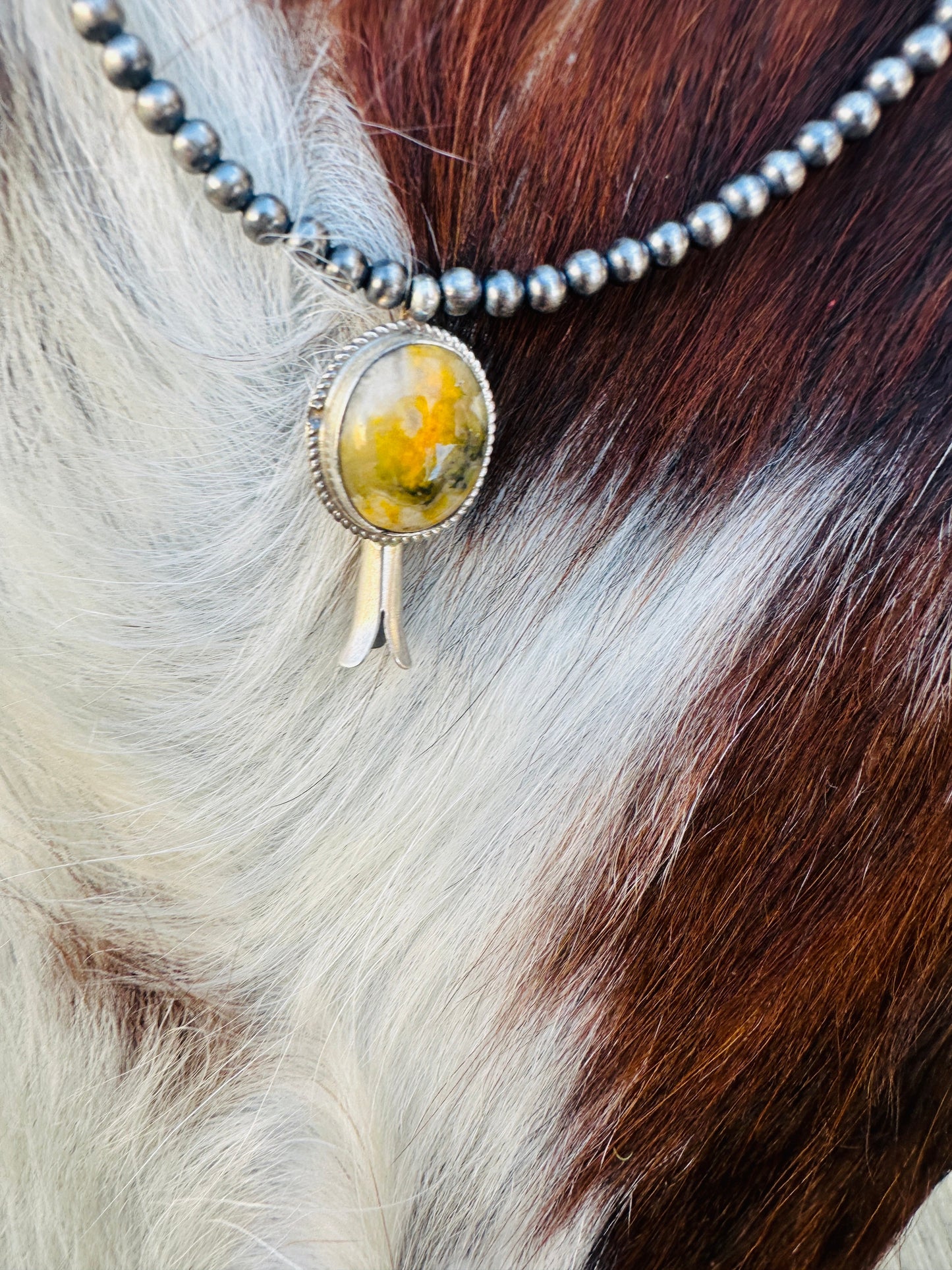 Handcrafted Bumblebee & Sterling Silver Beaded Blossom Necklace