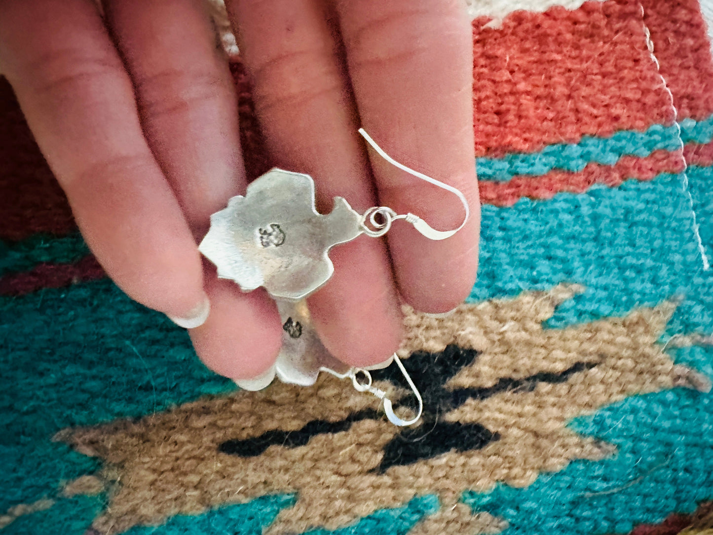 Handcrafted Sterling Silver & Turquoise Thunderbird Dangle Earrings