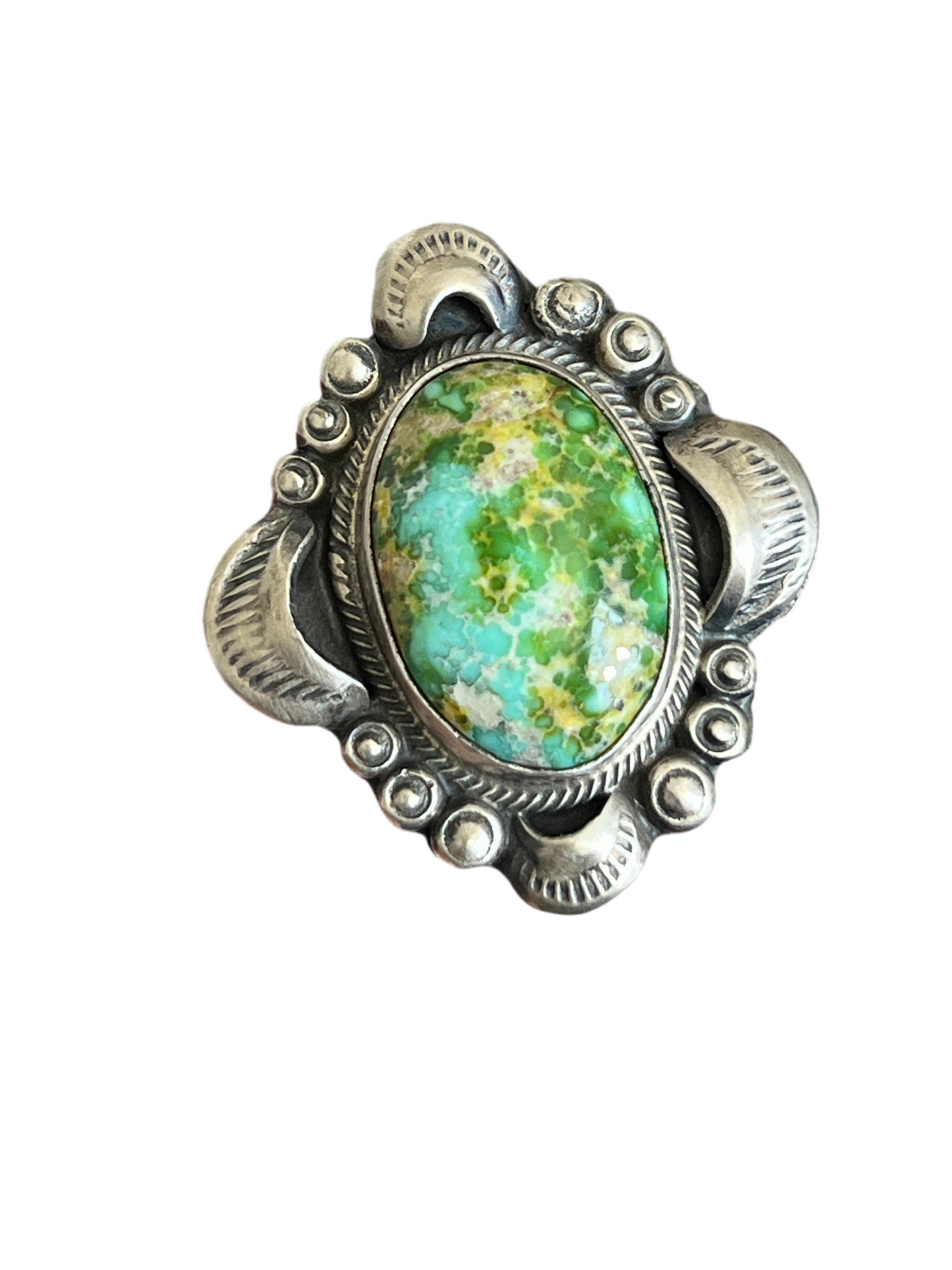 Handcrafted Sterling Silver and Sonoran Mountain Turquoise Single Stone Ring by Gilbert Tom, Size 9.5