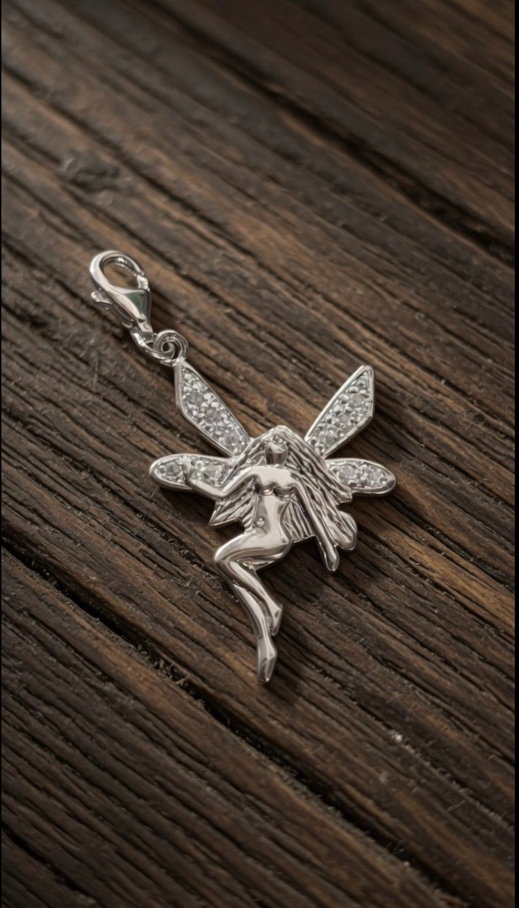 Fairy CZ Sterling Silver Charm