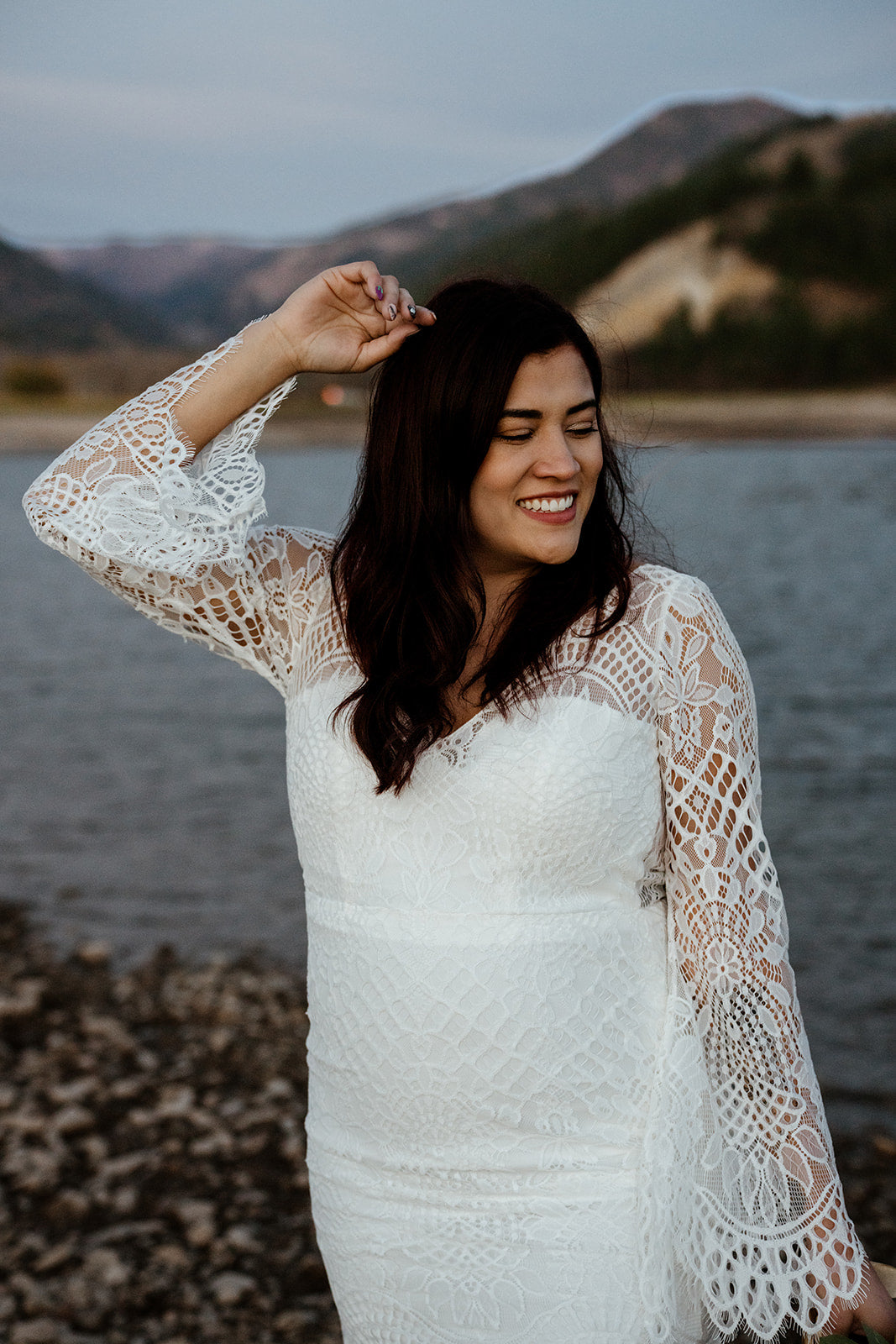 The Jolene Gown Custom Boho Lace Western Wedding Dress with Bell Slee A Western Wedding Co The Jolene Gown Custom Boho Lace Western Wedding Dress with Bell Slee A Western Wedding Co