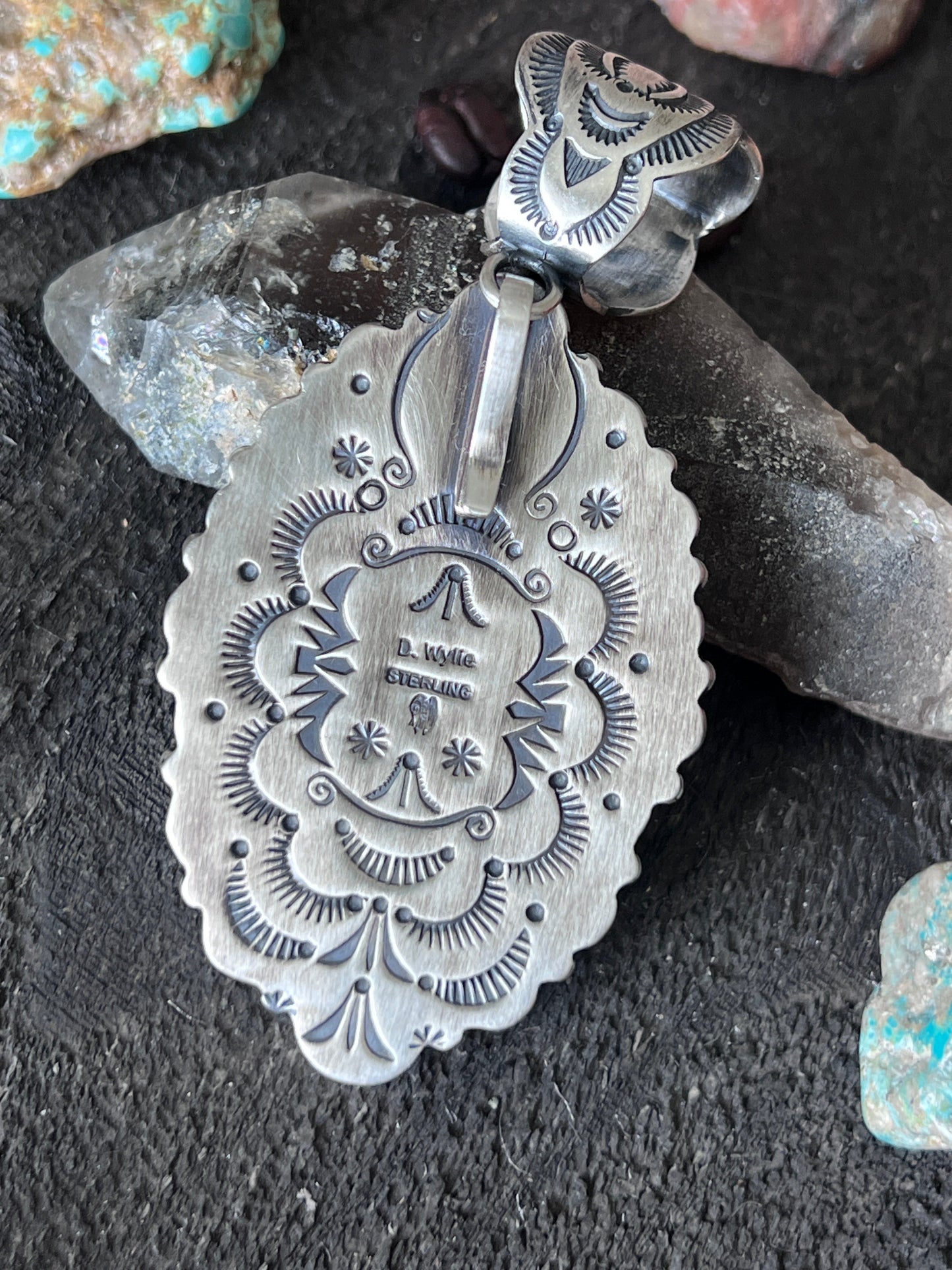 Diane Wylie Sterling Silver, Royston Ribbon & Sonoran Mountain Turquoise Cluster Pendants