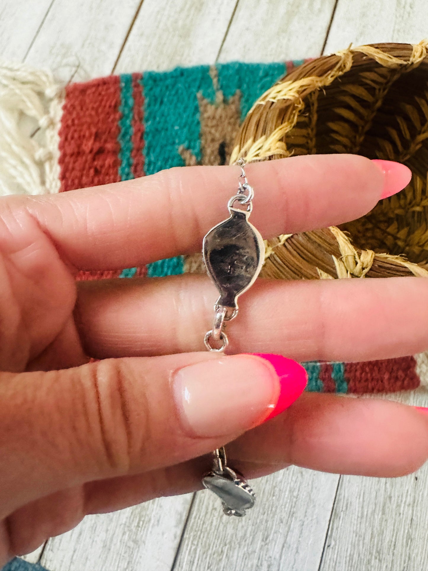 Handcrafted Onyx & Sterling Silver Link Bracelet