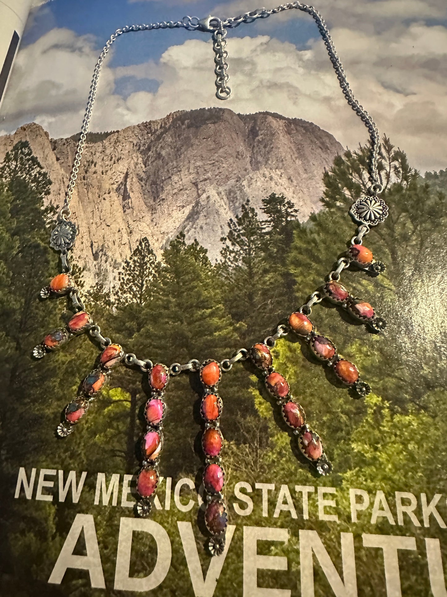 Handmade Sterling Silver & Pink Dream Mojave Necklace