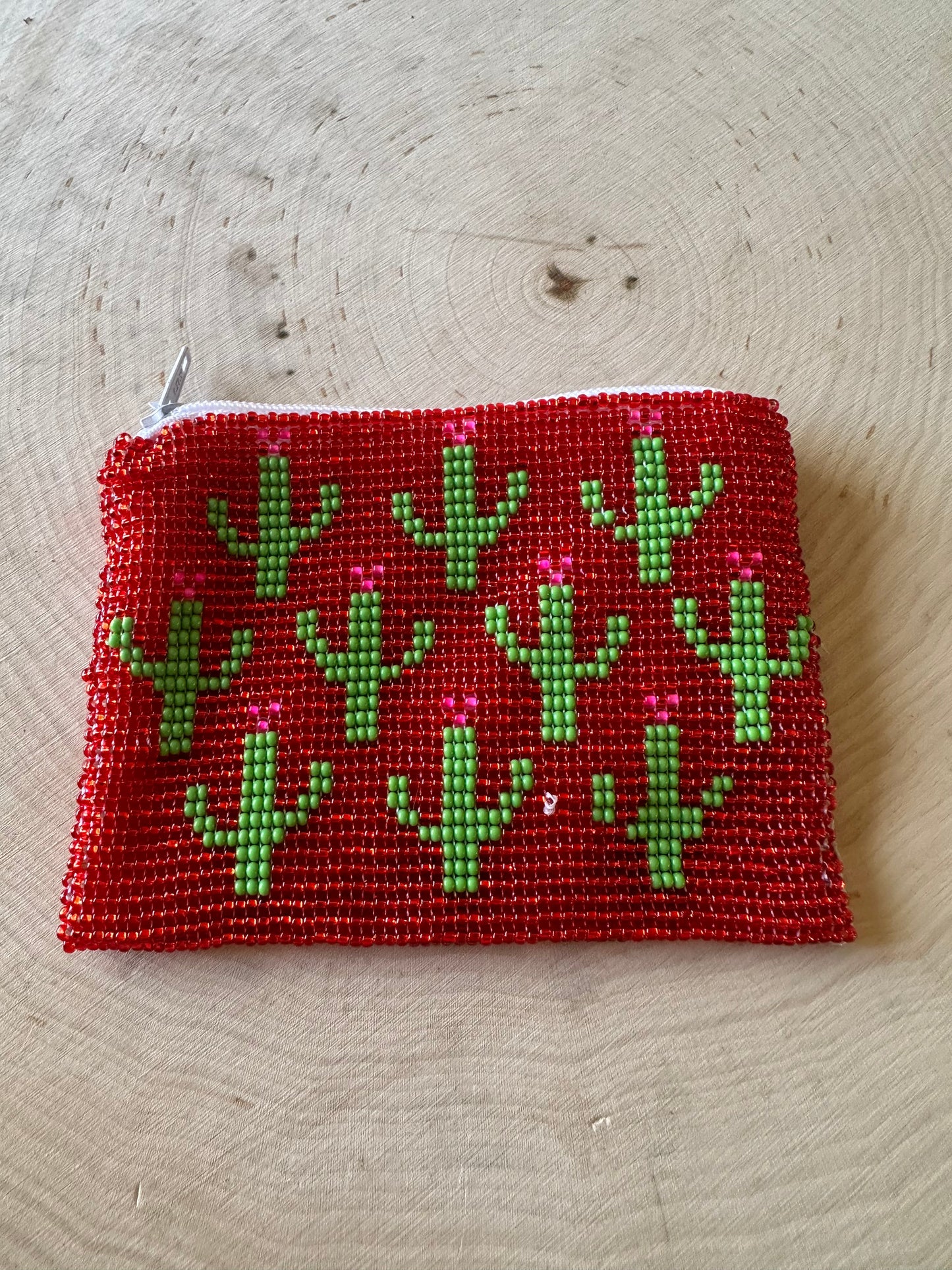 Handmade Beaded Saguaro Cactus Coin Purse