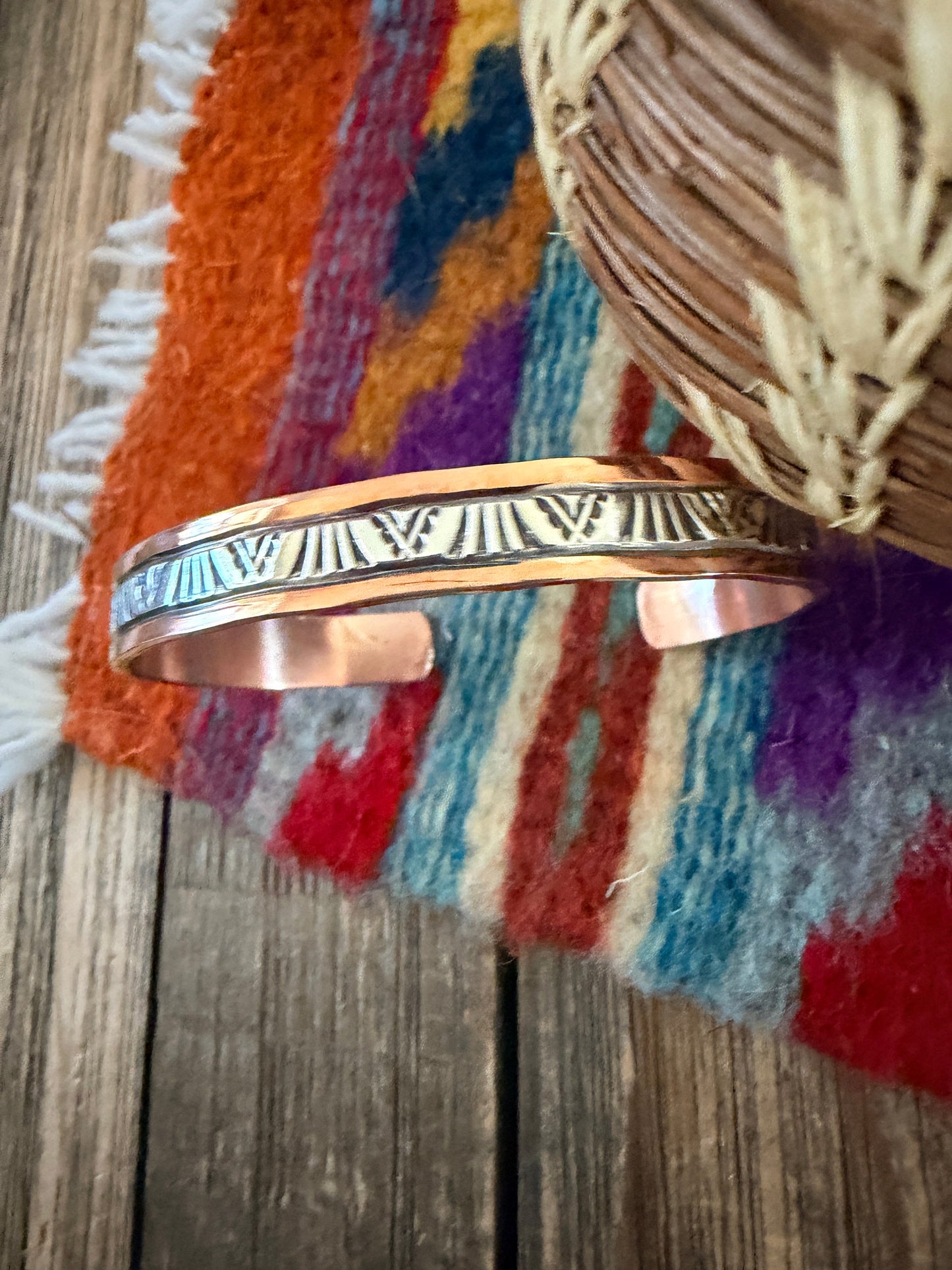 Handcrafted Copper & Sterling Silver Cuff Bracelet