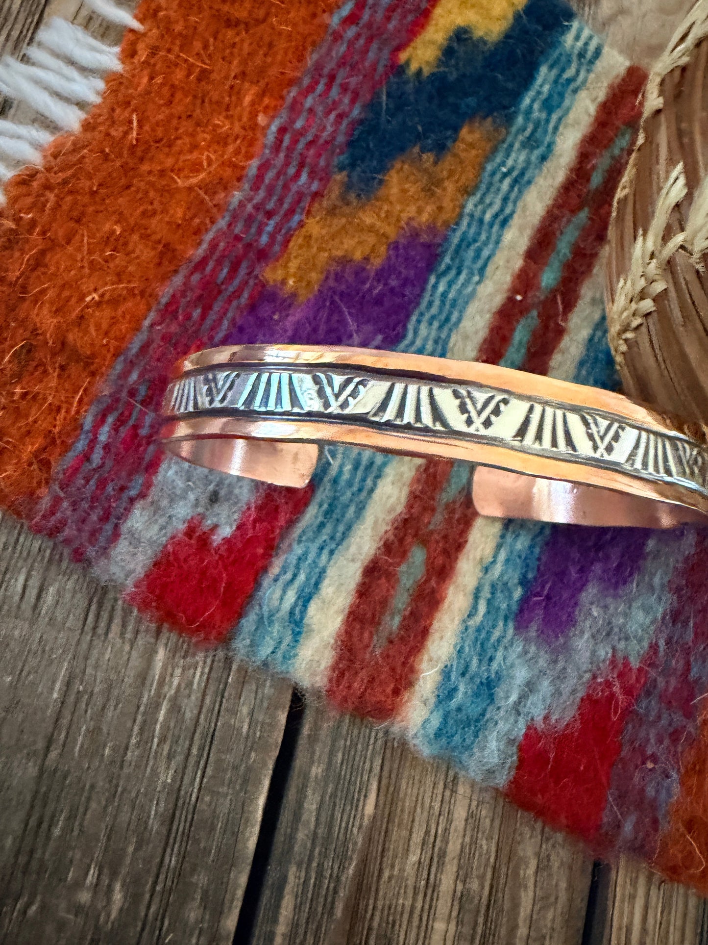 Handcrafted Copper & Sterling Silver Cuff Bracelet