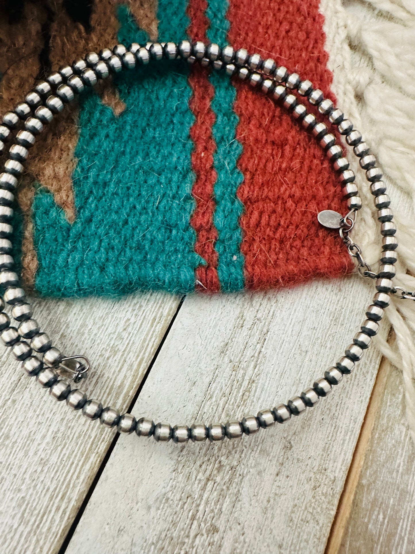 Handcrafted Sterling Silver Beaded Wrap Choker Necklace 5mm