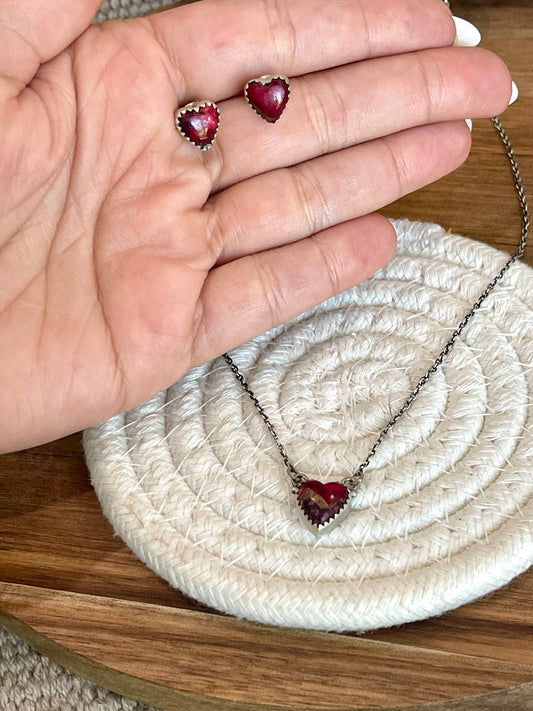 Beautiful Handmade Sterling Silver Dahlia Rose Necklace SET