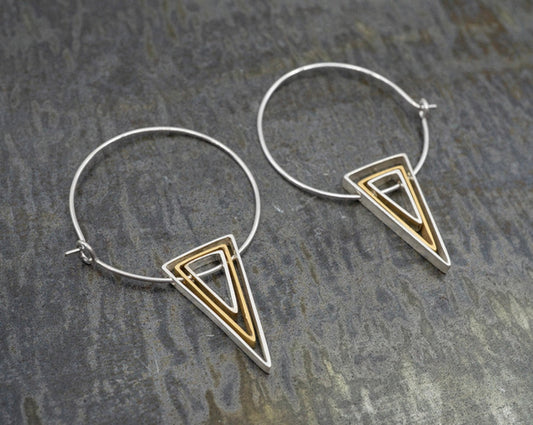 Gold Nested Hoop & Sterling Silver Earrings