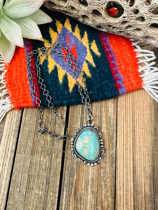 Handcrafted Sterling Silver & Turquoise Necklace