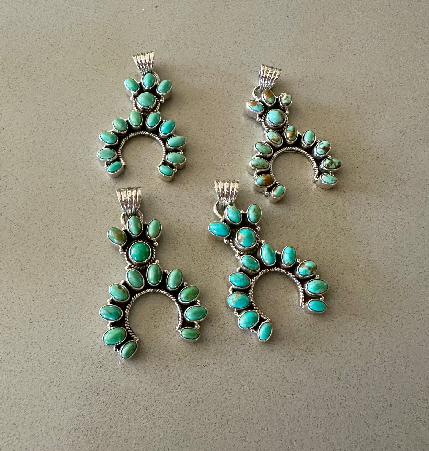 Handmade Sterling Silver Turquoie Naja Pendant By Dan Dodson more green