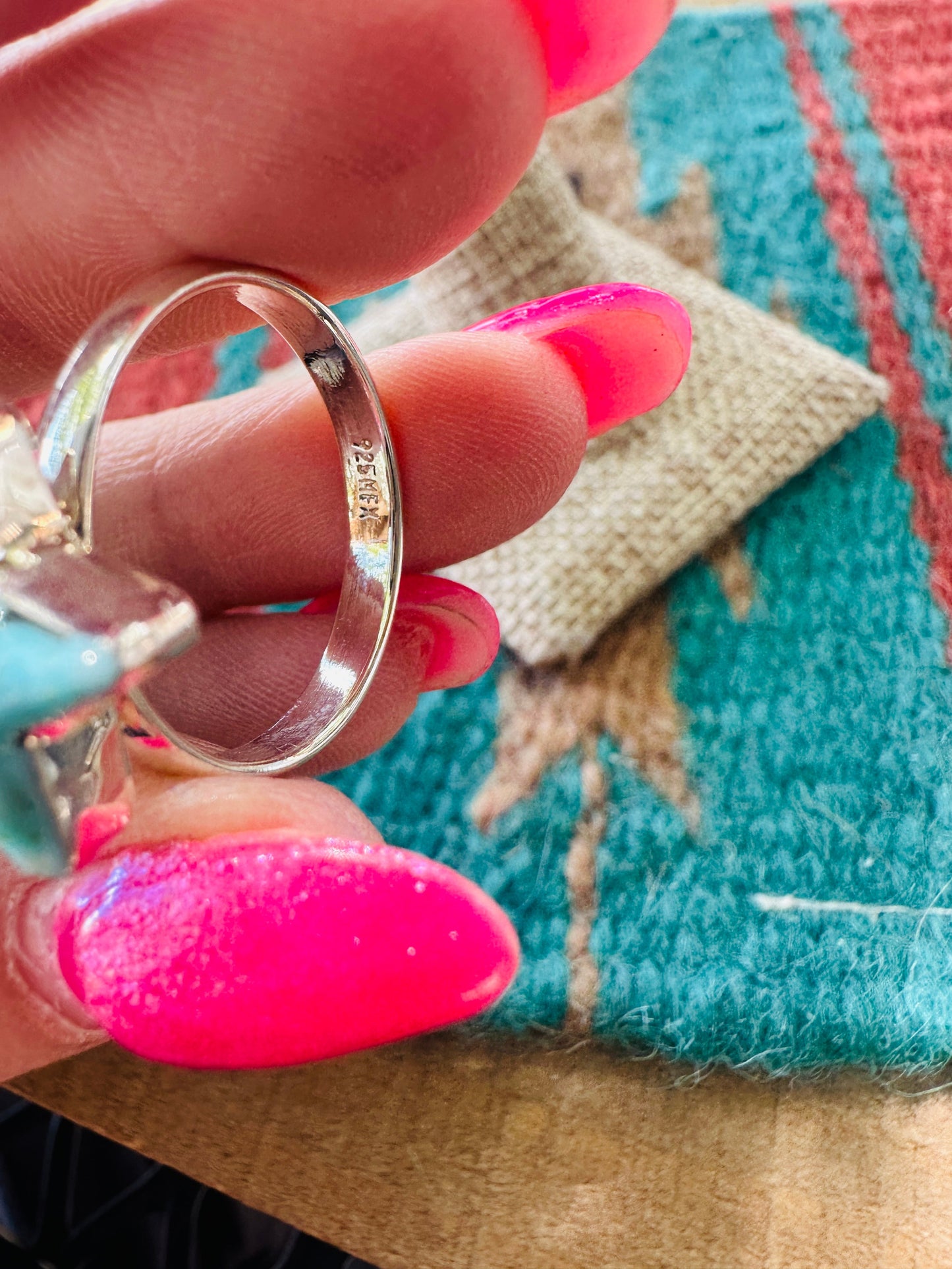 Handmade Sterling Silver &  Turquoise Star Ring