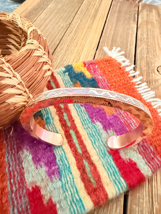 Handcrafted Copper & Sterling Silver Cuff Bracelet
