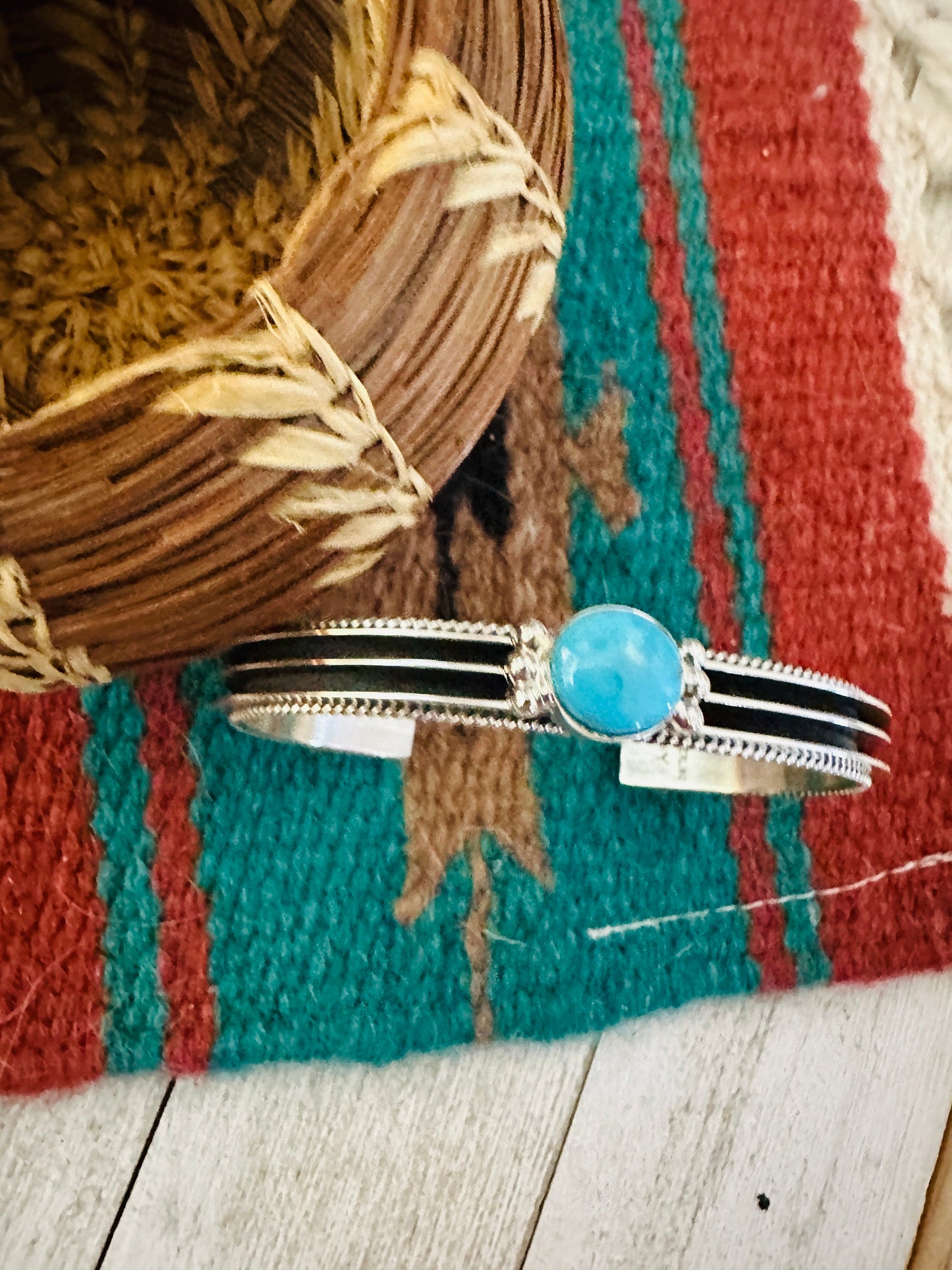 Handcrafted Sterling Silver & Turquoise Cuff Bracelet