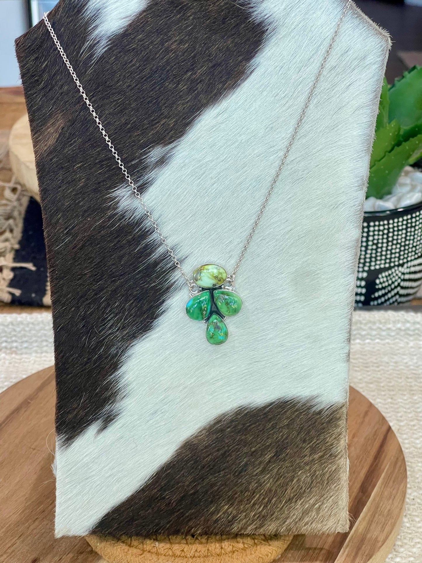 Handcrafted Sterling Silver, Sonoran Mountain Turquoise & Palomino Necklace